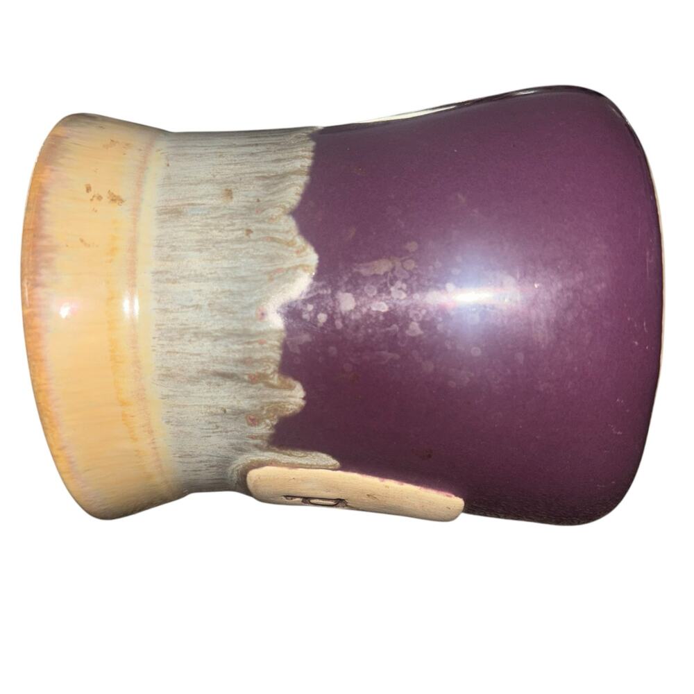 Art Pottery Coffee Mug Stressed Out Heavy Glazed Drip Glaze Unsigned Oversized - Picture 3 of 7